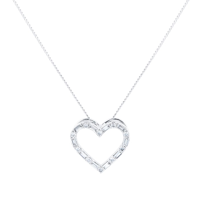 Goldsmiths 18ct White Gold 0.20ct Heart Pendant