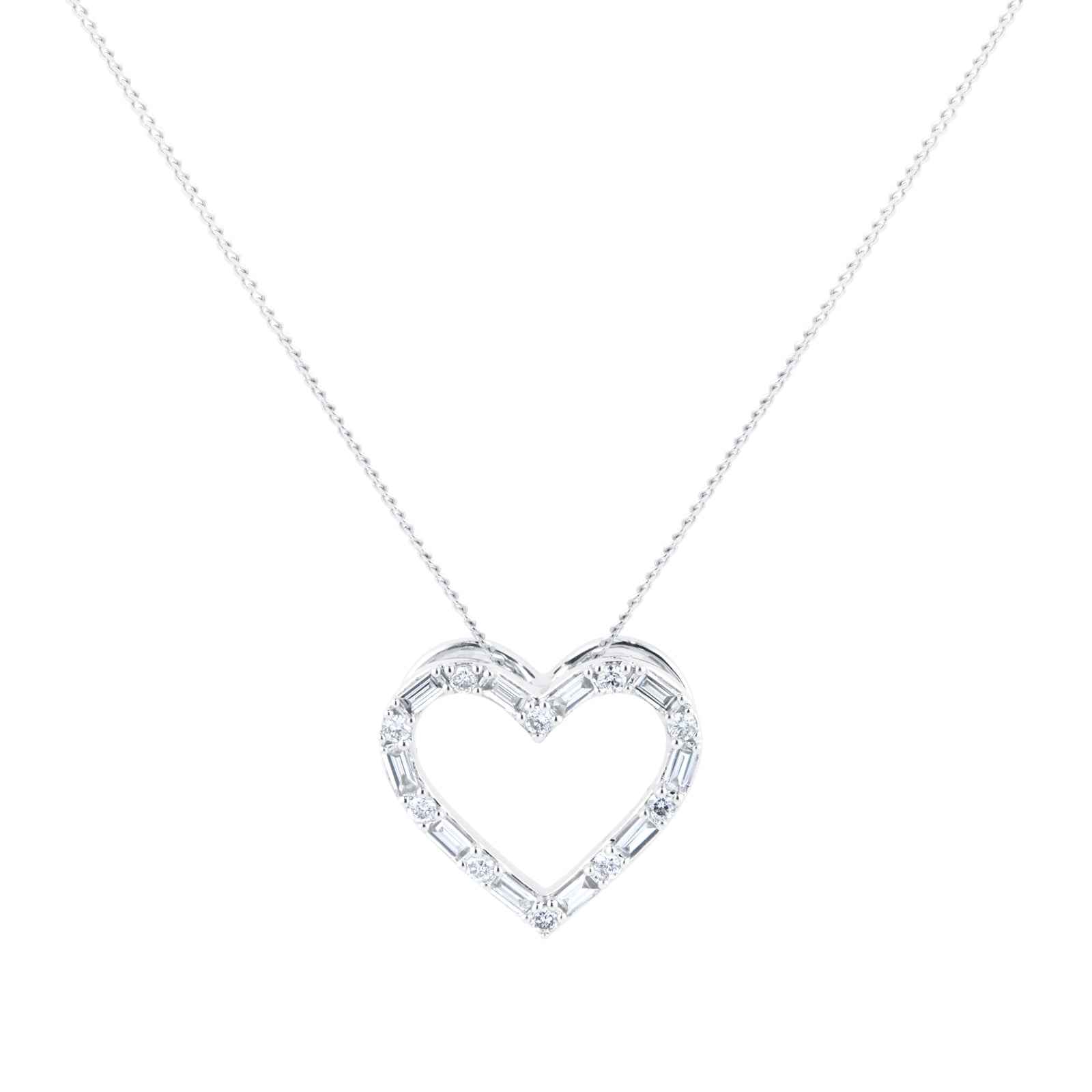 Goldsmiths 18ct White Gold 0.20ct Heart Pendant JEU4721 | Goldsmiths