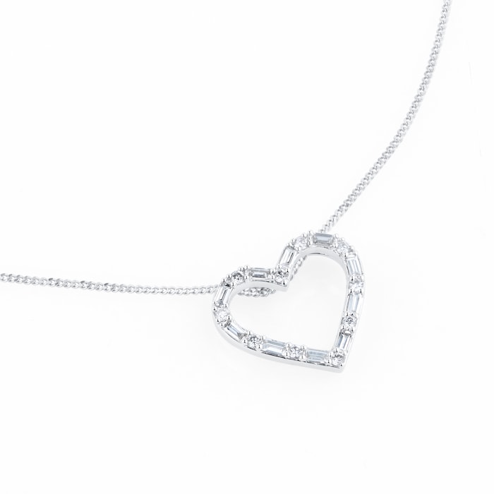 Goldsmiths 18ct White Gold 0.20ct Heart Pendant