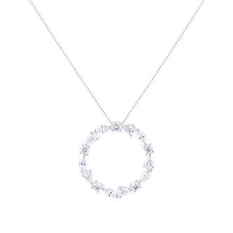 Goldsmiths 18ct White Gold 0.50ct Diamond Mixed Cut Pendant Goldsmiths 18ct White Gold 0.50ct Diamond Mixed Cut Pendant