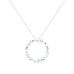 12143519 - 18ct White Gold 0.50ct Diamond Mixed Cut Pendant