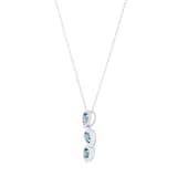 Mappin & Webb 18ct White Gold Mixed Pear Cut Sapphire Pendant