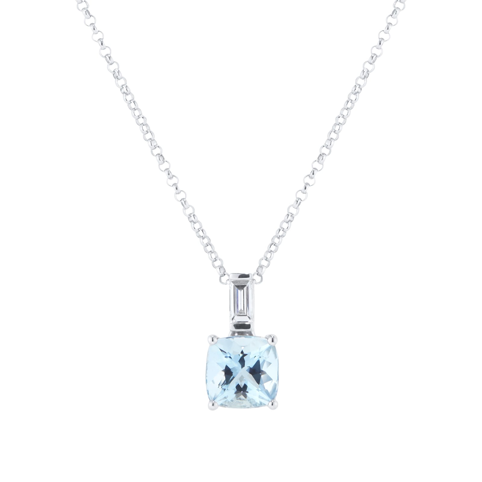 Mappin & Webb Renee 18ct White Gold Aquamarine & Diamond Pendant