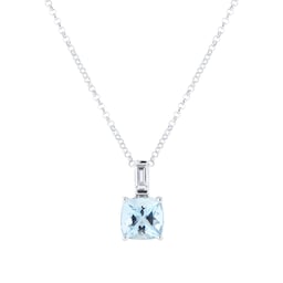 12143529 - Renee 18ct White Gold Aquamarine & Diamond Pendant