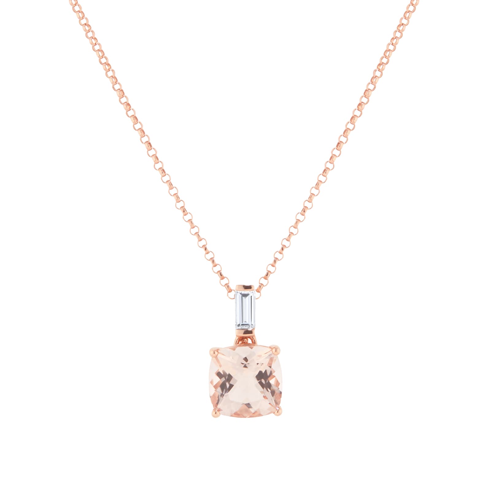 Mappin & Webb Renee 18ct Rose Gold Morganite & Diamond Pendant Mappin & Webb Renee 18ct Rose Gold Morganite & Diamond Pendant