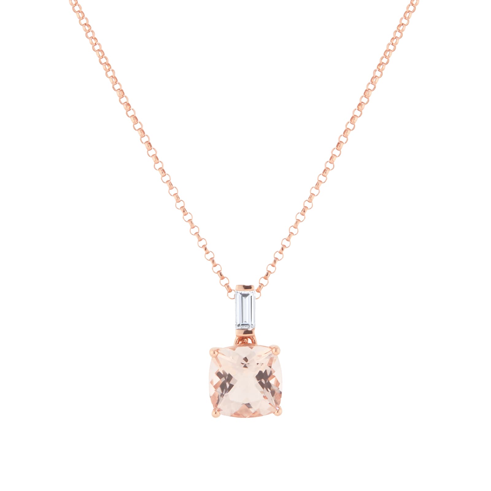 Mappin & Webb Renee 18ct Rose Gold Morganite & Diamond Pendant