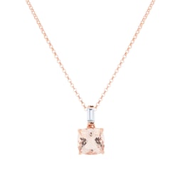 12143531 - Renee 18ct Rose Gold Morganite & Diamond Pendant