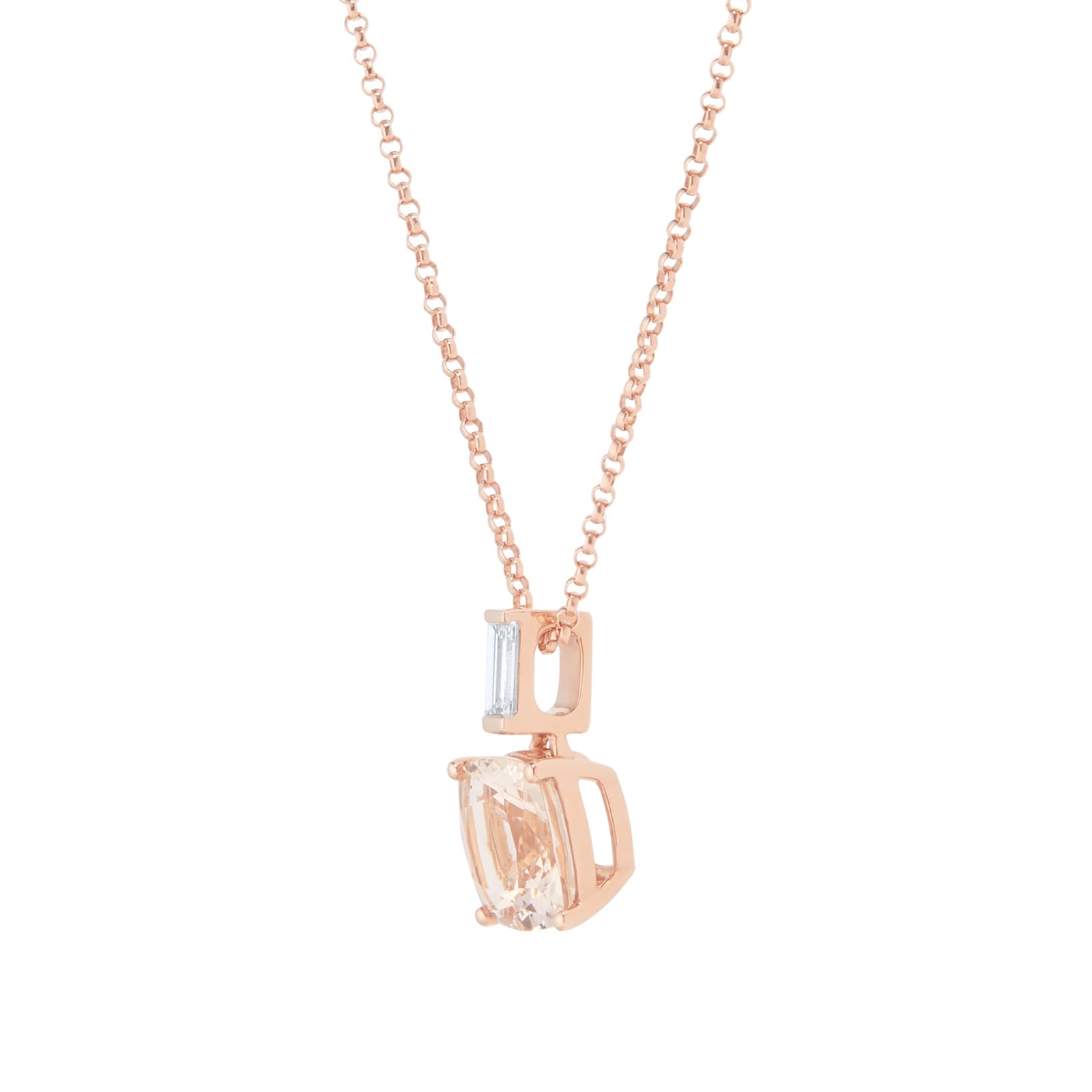 Mappin & Webb Renee 18ct Rose Gold Morganite & Diamond Pendant Mappin & Webb Renee 18ct Rose Gold Morganite & Diamond Pendant