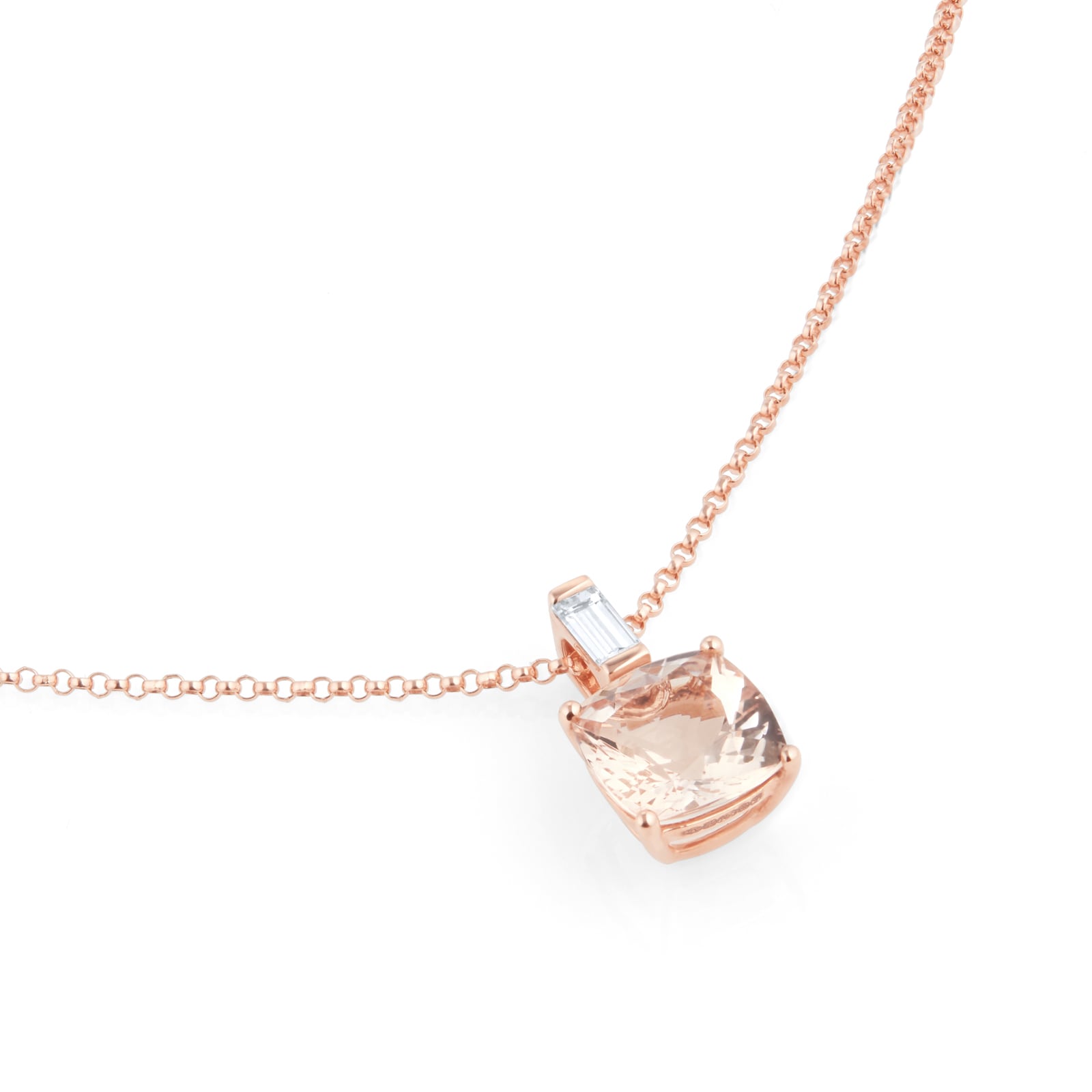 Mappin & Webb Renee 18ct Rose Gold Morganite & Diamond Pendant Mappin & Webb Renee 18ct Rose Gold Morganite & Diamond Pendant