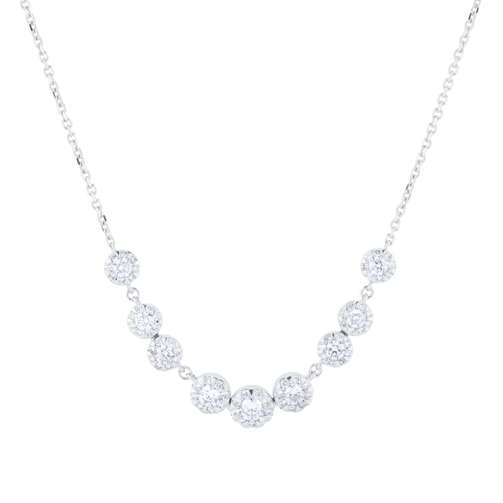Brilladia 18ct White Gold Pendant With Diamond Necklace BDP0002Di010-18KWSLK