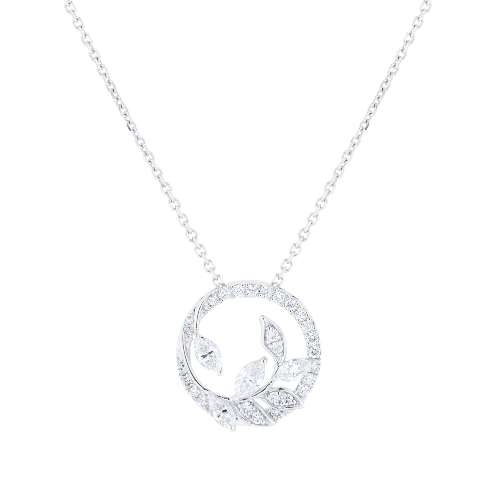 Vinea 18ct White Gold 0.85cttw Diamond Open Circle Necklace image