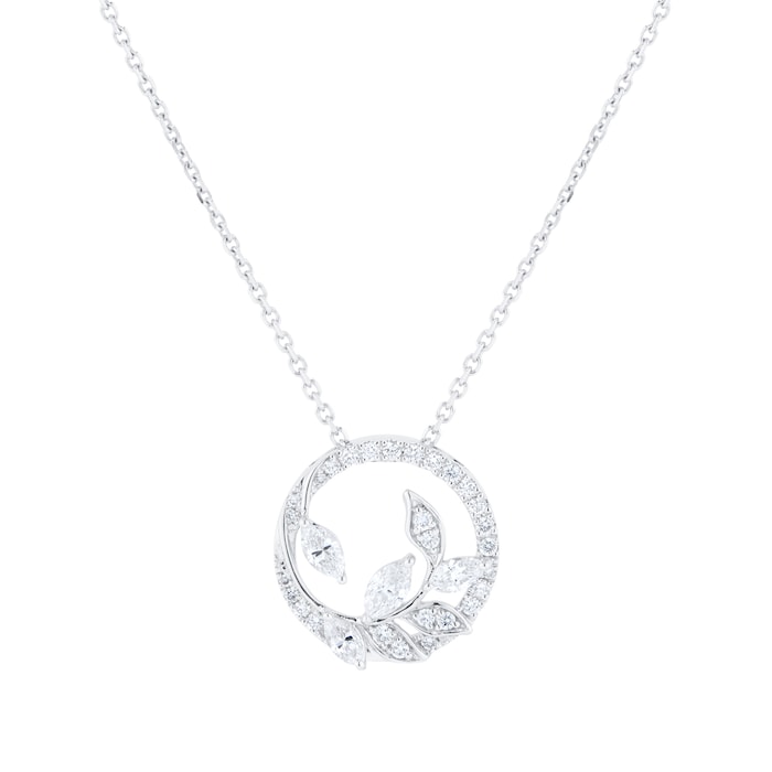 Mappin & Webb Vinea 18ct White Gold 0.85cttw Diamond Open Circle Necklace