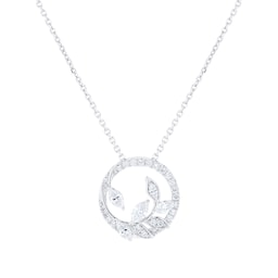 12143540 - Vinea 18ct White Gold 0.85cttw Diamond Open Circle Necklace