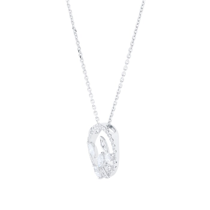 Mappin & Webb Vinea 18ct White Gold 0.85cttw Diamond Open Circle Necklace