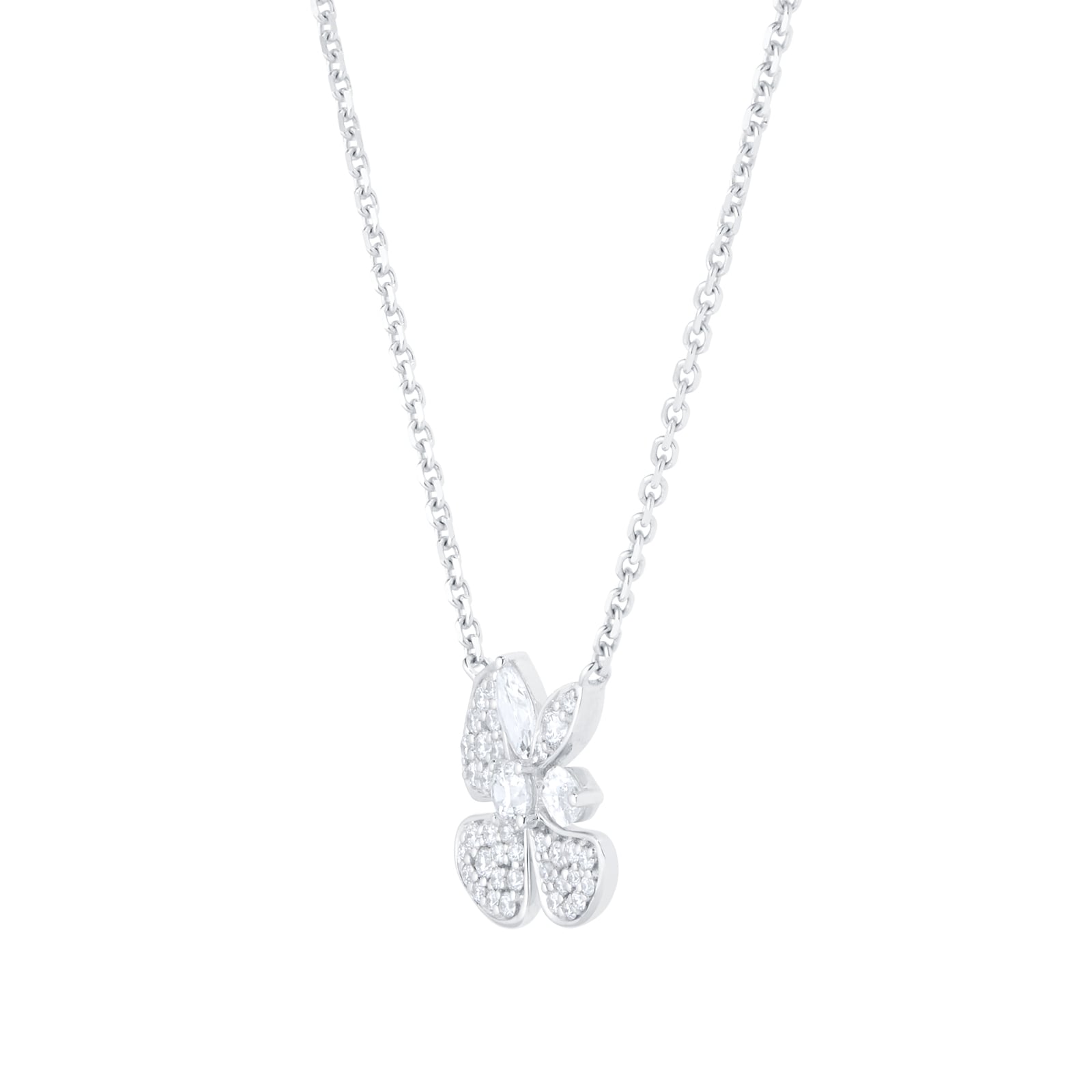 Mappin & Webb Vinea 18ct White Gold 0.70cttw Diamond Pave Petal Pendant Mappin & Webb Vinea 18ct White Gold 0.70cttw Diamond Pave Petal Pendant