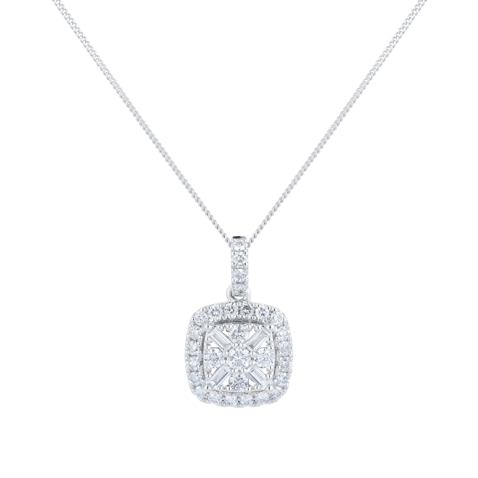 Diamond Tennis Necklace - The Clear Cut Collection 14K White / 0.03ct