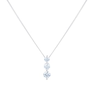 Goldsmiths 9ct White Gold 0.50cttw 3 Stone Pendant