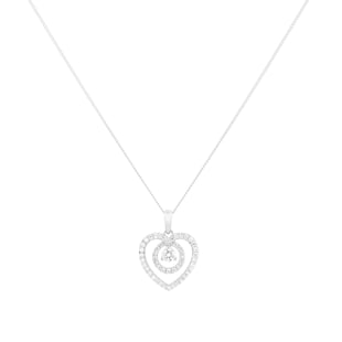 Goldsmiths 18ct White Gold 0.35cttw Diamond Heart Pendant