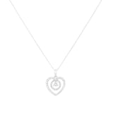 Goldsmiths 18ct White Gold 0.35cttw Diamond Heart Pendant