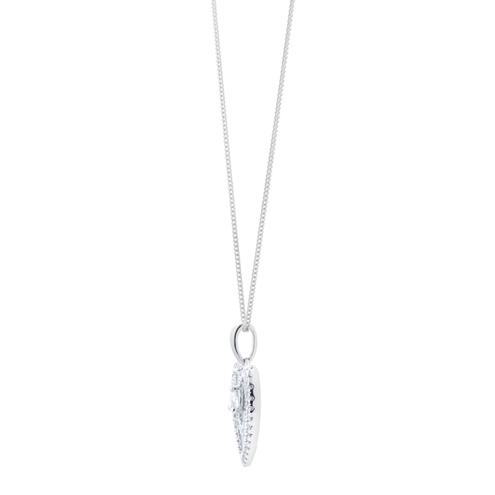 Goldsmiths 18ct White Gold 0.35cttw Diamond Heart Pendant