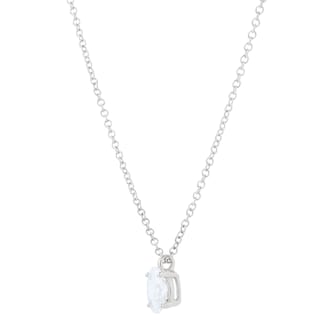 Goldsmiths Platinum 0.50ct Diamond Oval Floating Solitaire Pendant