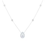 Mappin & Webb 18ct White Gold 1.40cttw Pear Cut Halo Diamond Pendant