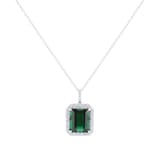 Mappin & Webb 18ct White Gold Green Tourmaline & Diamond Pendant