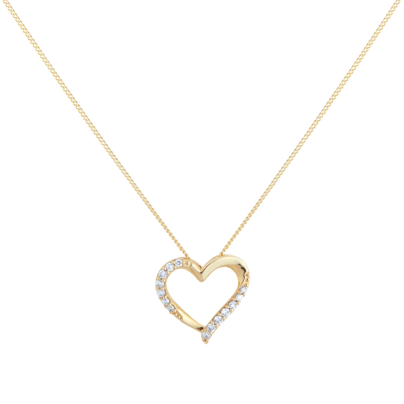 WARREN JAMES 18CT Gold Vermeil On Silver Heart Necklace £15.00 - PicClick UK