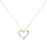 Goldsmiths 9ct Yellow Gold 0.12cttw Diamond Heart Pendant