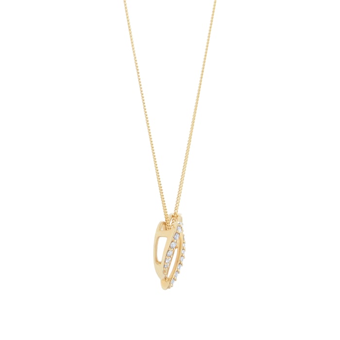 Goldsmiths 9ct Yellow Gold 0.12cttw Diamond Heart Pendant