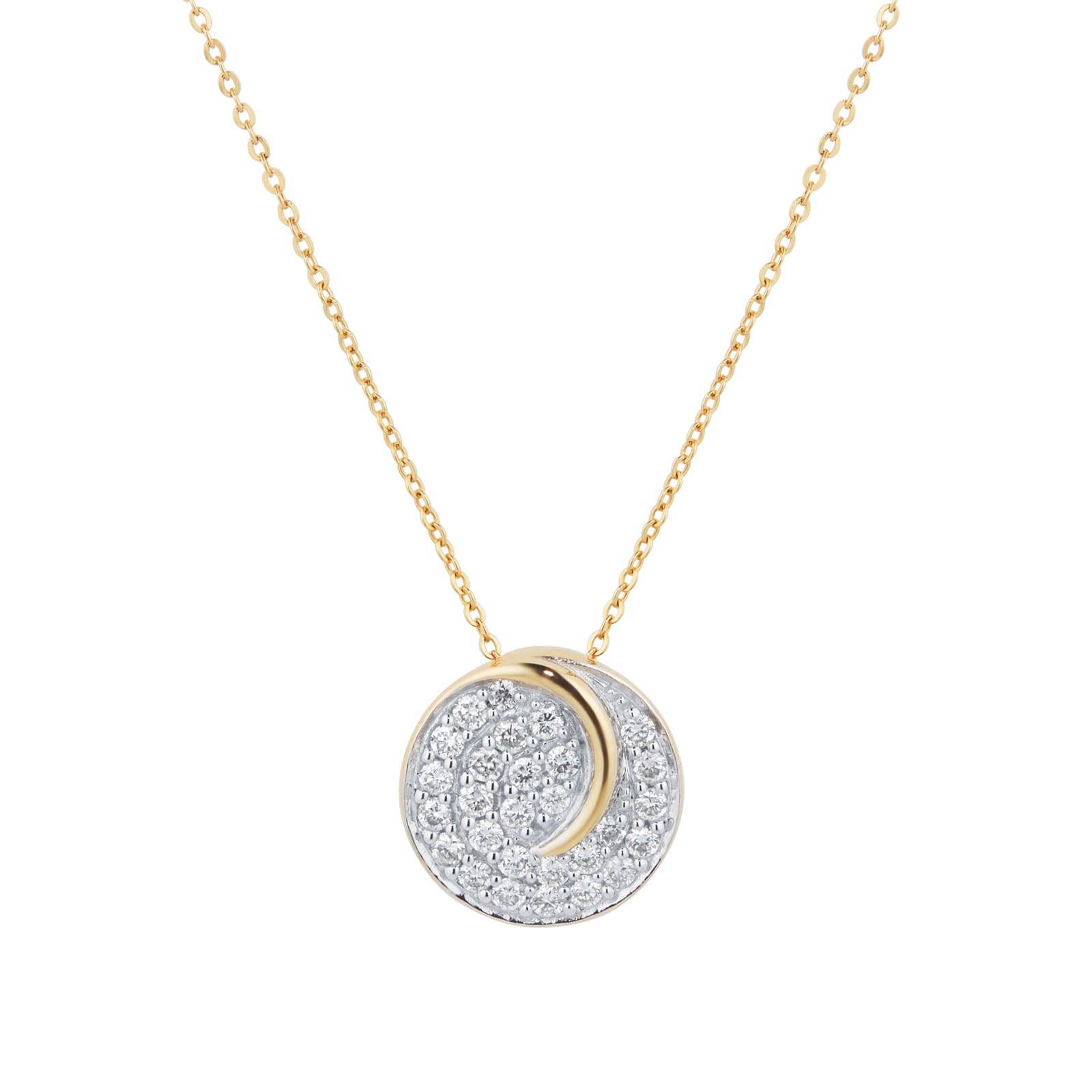 18ct Yellow Gold 0.28cttw Diamond Circle Halo Pendant