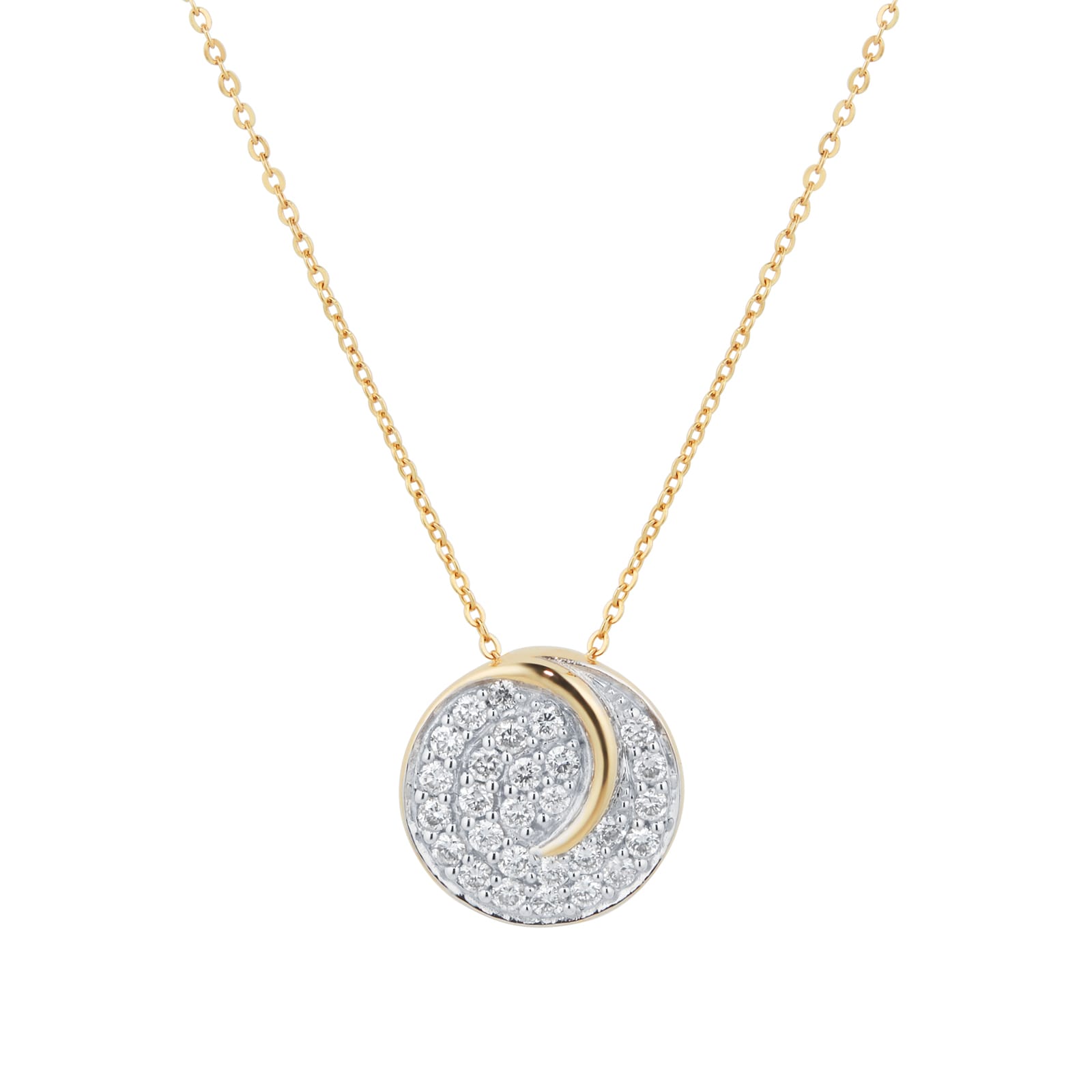 Best Luxury 
18ct Yellow Gold 0.28cttw Diamond Circle Halo Pendant