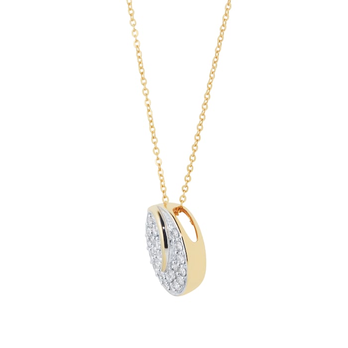 Goldsmiths 18ct Yellow Gold 0.28cttw Diamond Circle Halo Pendant