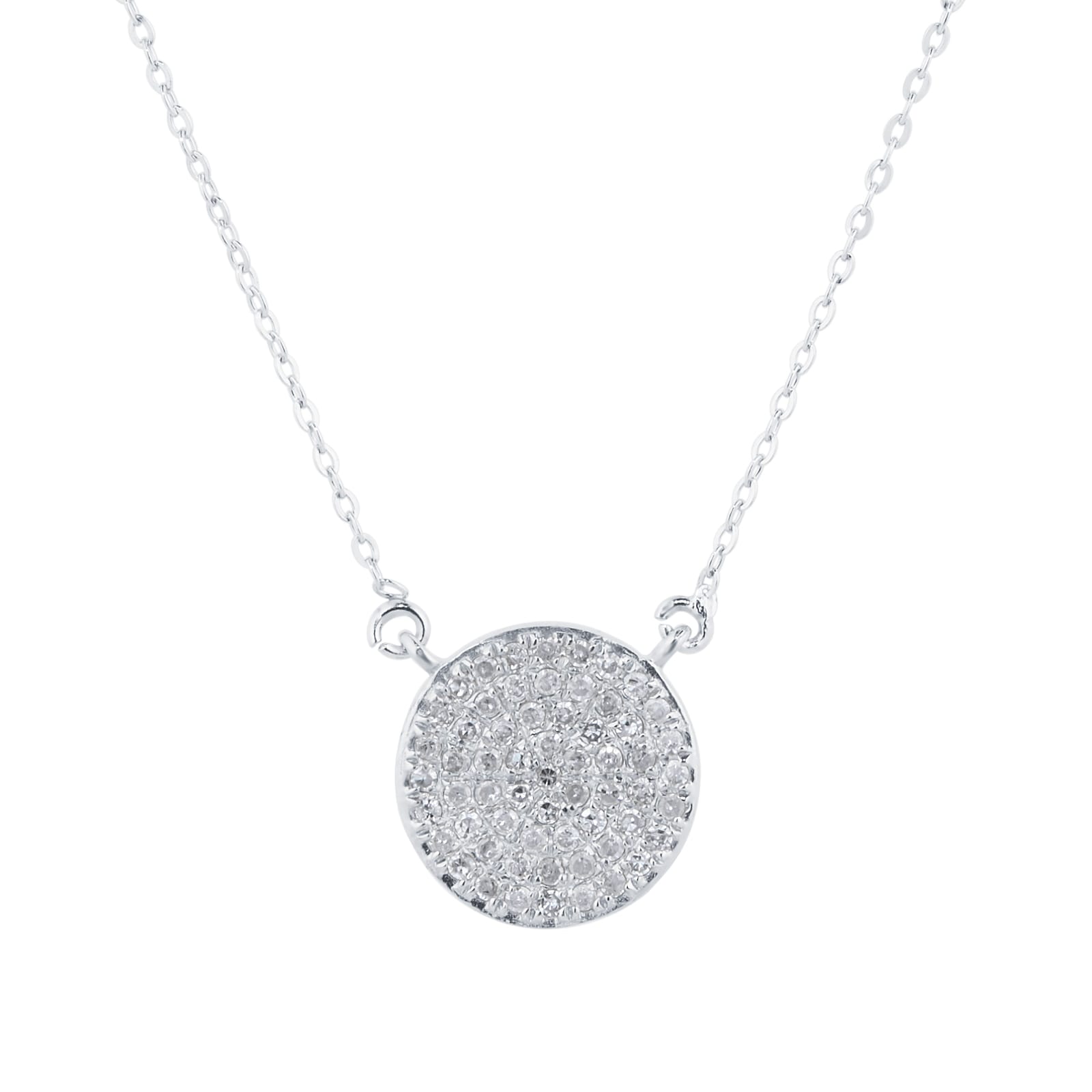 9ct White Gold 0.20cttw Diamond Halo Necklace