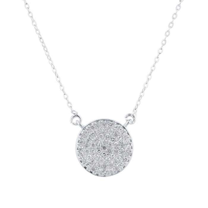 Goldsmiths 9ct White Gold 0.20cttw Diamond Halo Necklace