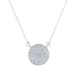 12143601 - 9ct White Gold 0.20cttw Diamond Halo Necklace