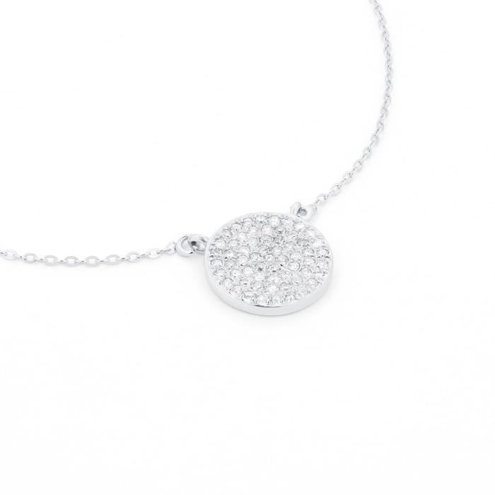 Goldsmiths 9ct White Gold 0.20cttw Diamond Halo Necklace