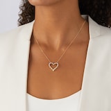 Goldsmiths 18ct Yellow Gold 0.50cttw Diamond Heart Pendant