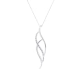 Goldsmiths 9ct White Gold 0.10cttw Diamond Twist Pendant