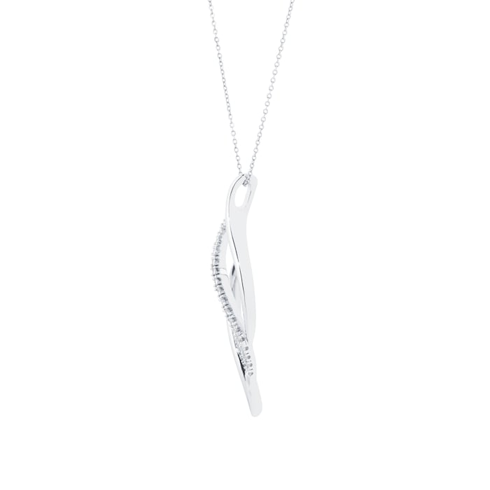 Goldsmiths 9ct White Gold 0.10cttw Diamond Twist Pendant