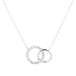 12143610 - 9ct White Gold 0.05cttw Diamond Circle Necklace