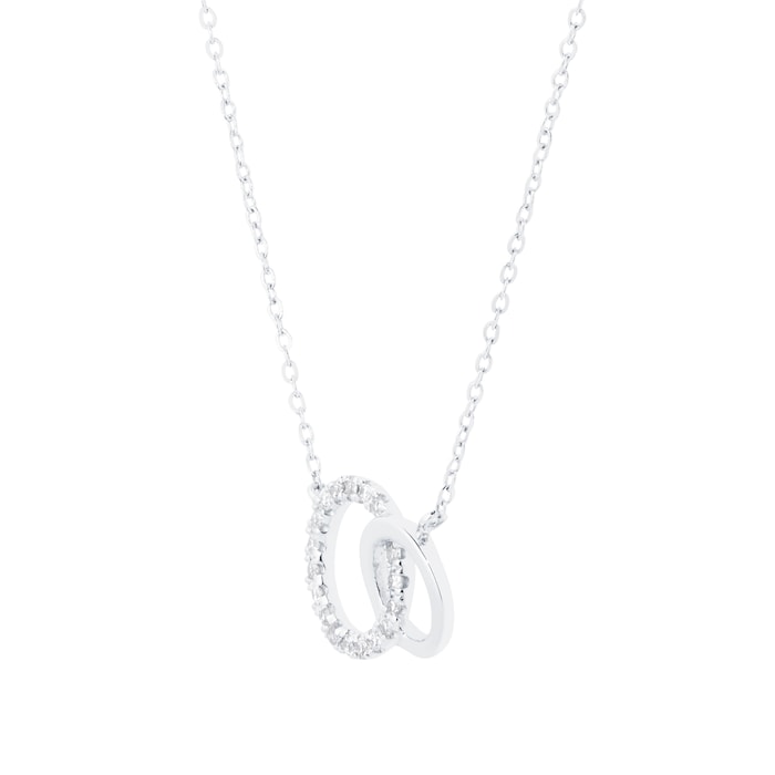 Goldsmiths 9ct White Gold 0.05cttw Diamond Circle Necklace