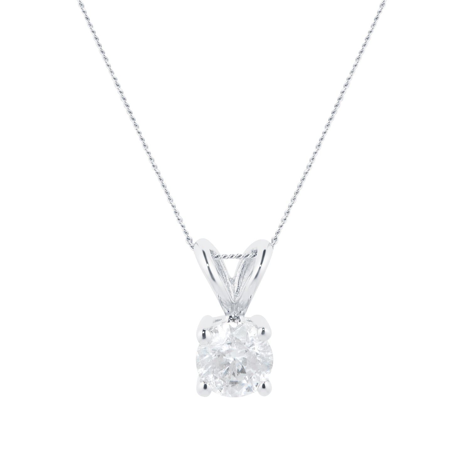 Goldsmiths 9ct White Gold 0.50cttw Diamond Solitaire Pendant