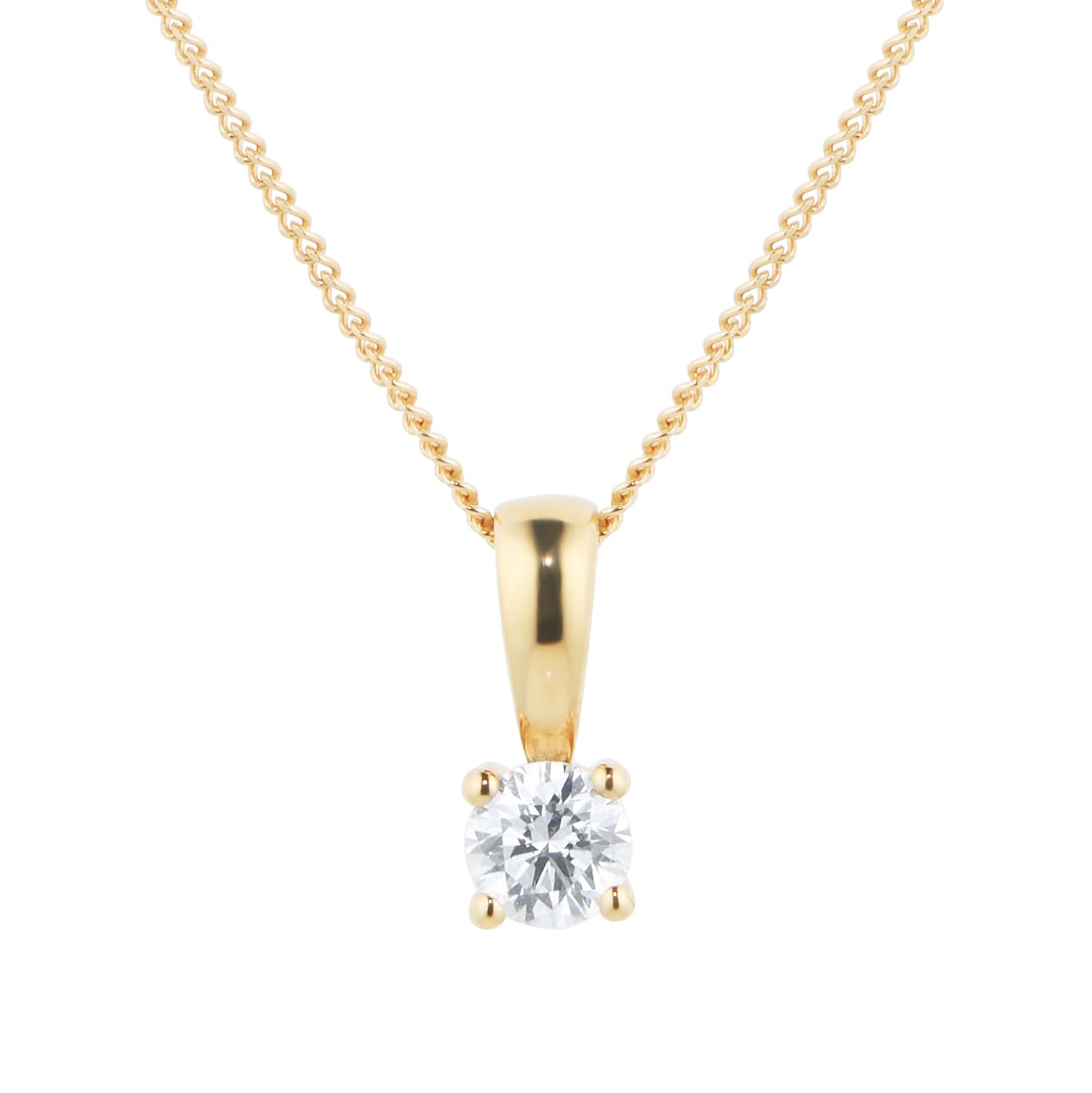 Goldsmiths 18ct Yellow Gold 0.25ct Diamond Solitaire Pendant