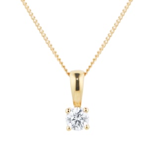 Goldsmiths 18ct Yellow Gold 0.25ct Diamond Solitaire Pendant
