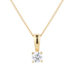 12143613 - 18ct Yellow Gold 0.25ct Diamond Solitaire Pendant