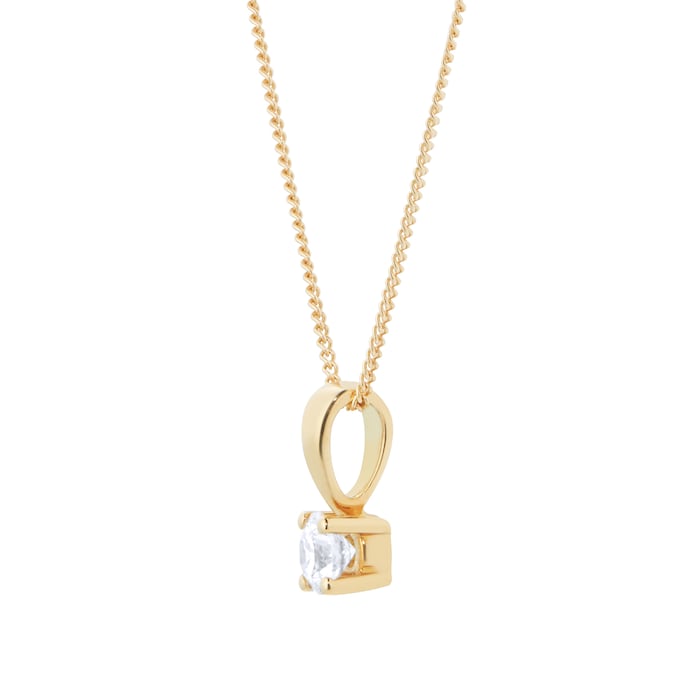 Goldsmiths 18ct Yellow Gold 0.25ct Diamond Solitaire Pendant