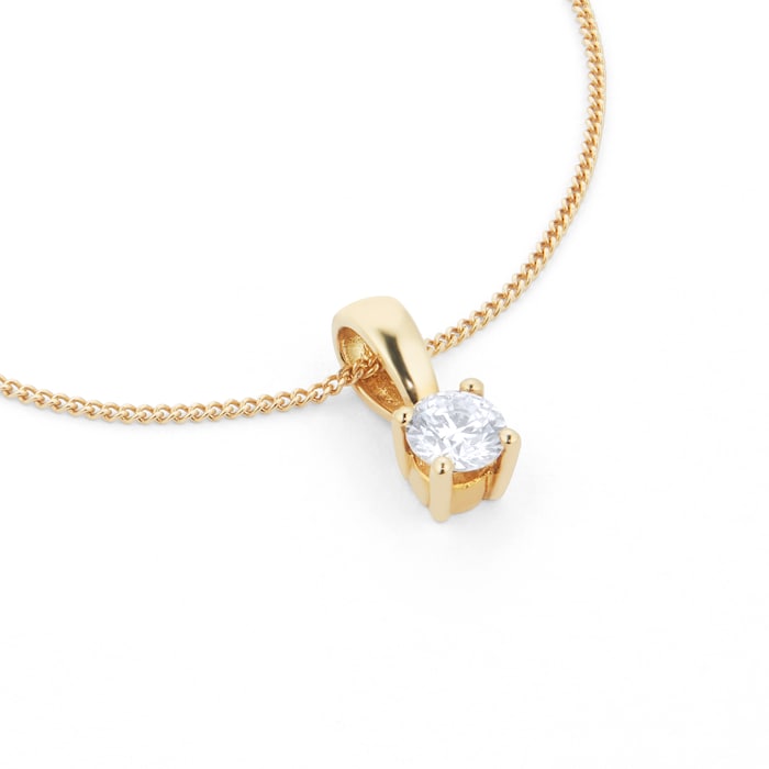 Goldsmiths 18ct Yellow Gold 0.25ct Diamond Solitaire Pendant