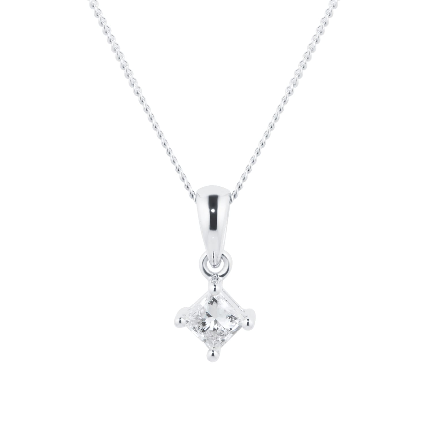 Goldsmiths 18ct White Gold 0.25cttw Diamond Solitaire Pendant