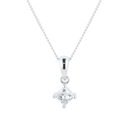 12143614 - 18ct White Gold 0.25cttw Diamond Solitaire Pendant